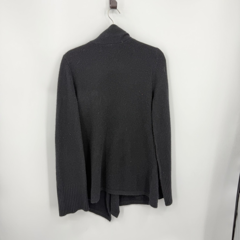 brazeau tricot 100% cashmere cardigan black sz M 3 shawl collar ribbed cuffs - Picture 5 of 8